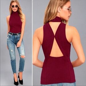 Free People red Boa Vista Halter Tank Top